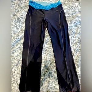 Grey with blue ribbon workout flare pant